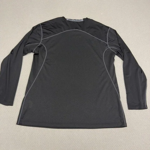 Nike Pro Combat Dri-FIT Long Sleeve Shirt Mens XXL Black Fitted Training Top - Picture 2 of 7